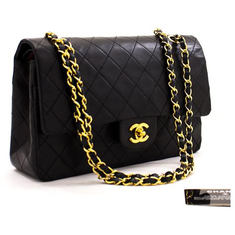 chanel black leather bag|black chanel bag price.